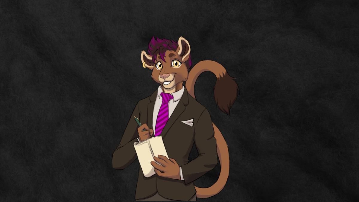 NazCat, a friendly lion in a business suit, has readied his notepad and pen.